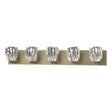 Hubbardton Forge 2022 Soft Gold Crystal Gatsby 5-Light Bath Sconce