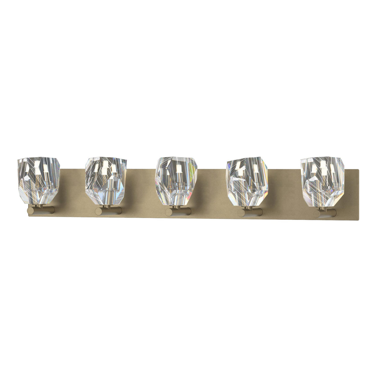 Hubbardton Forge 2022 Soft Gold Crystal Gatsby 5-Light Bath Sconce