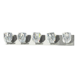 Hubbardton Forge 2022 Sterling Crystal Gatsby 5-Light Bath Sconce