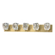 Hubbardton Forge 2022 Modern Brass Crystal Gatsby 5-Light Bath Sconce