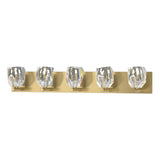 Hubbardton Forge 2022 Modern Brass Crystal Gatsby 5-Light Bath Sconce