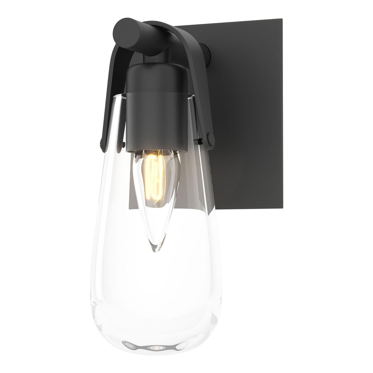 Hubbardton Forge 2022 Black Clear Glass (ZM) Eos 1-Light Bath Sconce