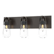 Hubbardton Forge 2022 Oil Rubbed Bronze Clear Glass (ZM) Eos 3-Light Bath Sconce