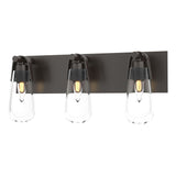 Hubbardton Forge 2022 Oil Rubbed Bronze Clear Glass (ZM) Eos 3-Light Bath Sconce