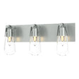 Hubbardton Forge 2022 Vintage Platinum Clear Glass (ZM) Eos 3-Light Bath Sconce