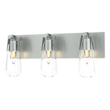 Hubbardton Forge 2022 Vintage Platinum Clear Glass (ZM) Eos 3-Light Bath Sconce
