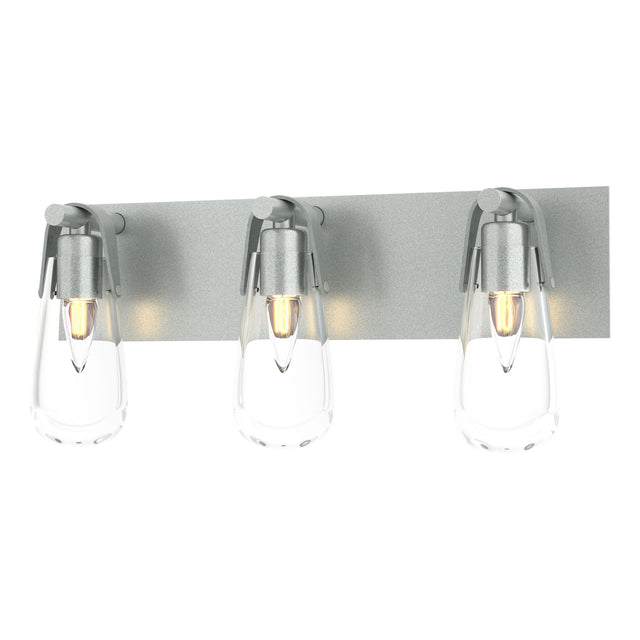 Hubbardton Forge 2022 Vintage Platinum Clear Glass (ZM) Eos 3-Light Bath Sconce