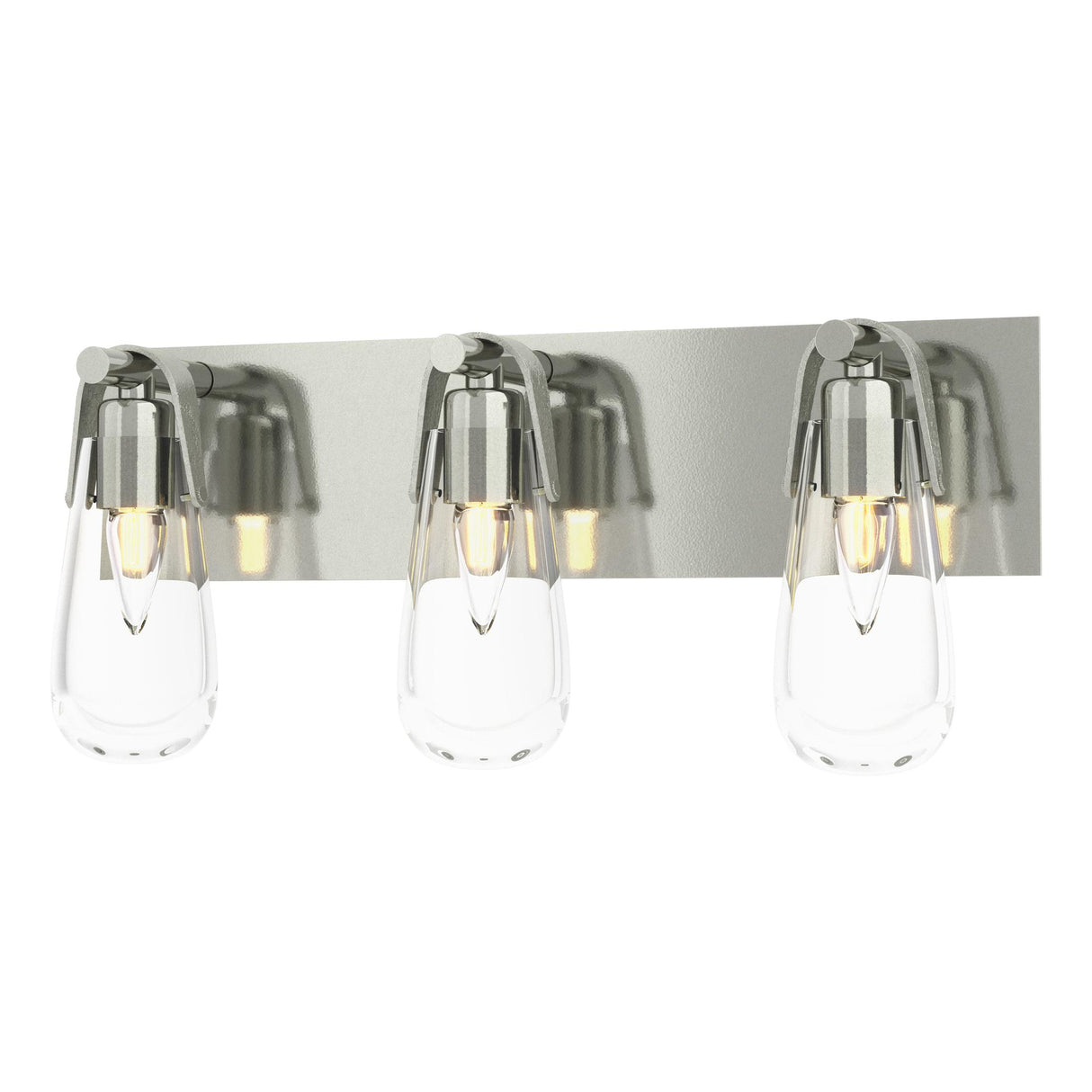 Hubbardton Forge 2022 Sterling Clear Glass (ZM) Eos 3-Light Bath Sconce
