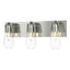 Hubbardton Forge 2022 Sterling Clear Glass (ZM) Eos 3-Light Bath Sconce