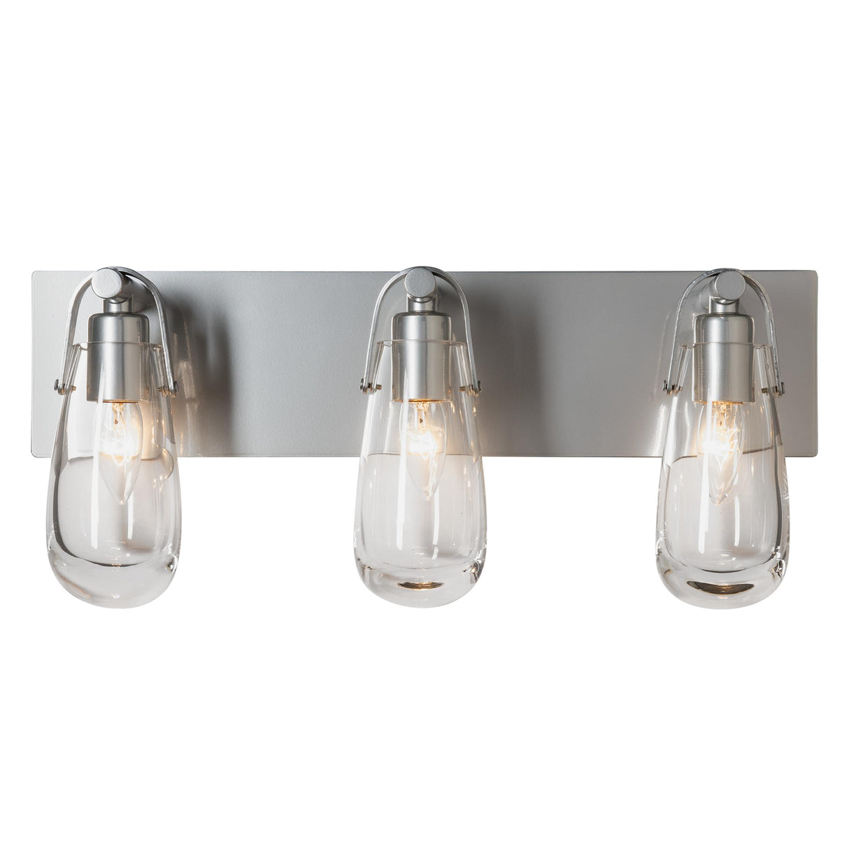 Hubbardton Forge 2022 Sterling Clear Glass (ZM) Eos 3-Light Bath Sconce