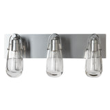 Hubbardton Forge 2022 Sterling Clear Glass (ZM) Eos 3-Light Bath Sconce