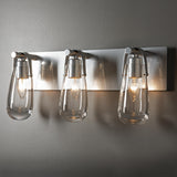 Hubbardton Forge 2022 Sterling Clear Glass (ZM) Eos 3-Light Bath Sconce