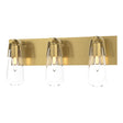 Hubbardton Forge 2022 Modern Brass Clear Glass (ZM) Eos 3-Light Bath Sconce