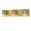 Hubbardton Forge 2022 Modern Brass Clear Glass (ZM) Eos 3-Light Bath Sconce