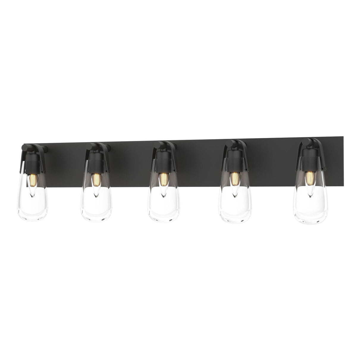 Hubbardton Forge 2022 Black Clear Glass (ZM) Eos 5-Light Bath Sconce