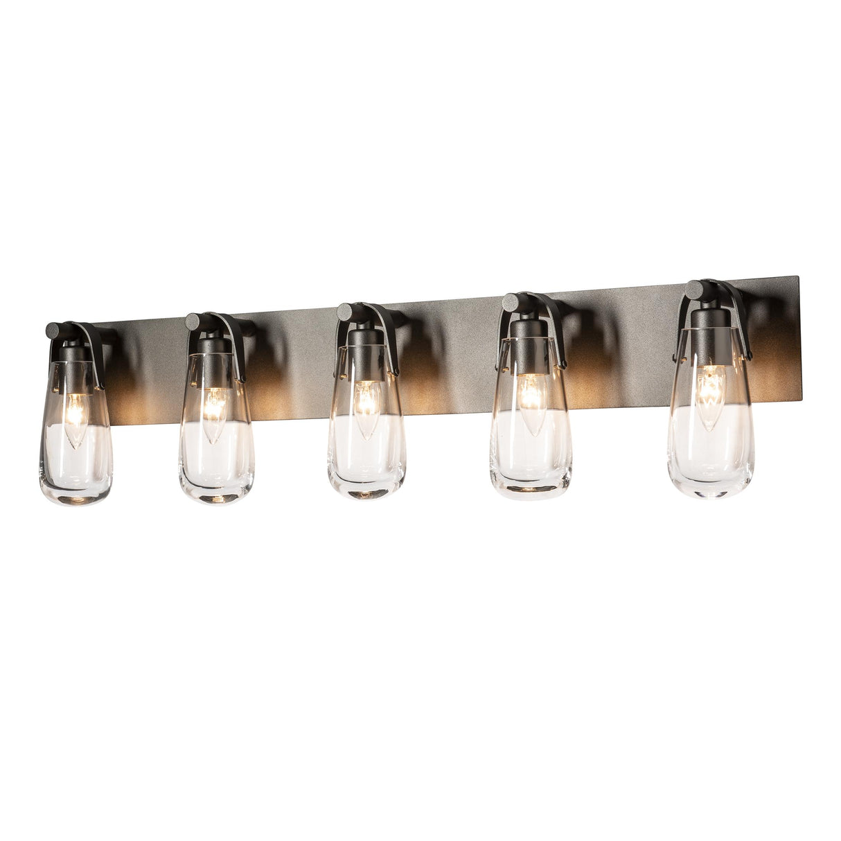 Hubbardton Forge 2022 Oil Rubbed Bronze Clear Glass (ZM) Eos 5-Light Bath Sconce