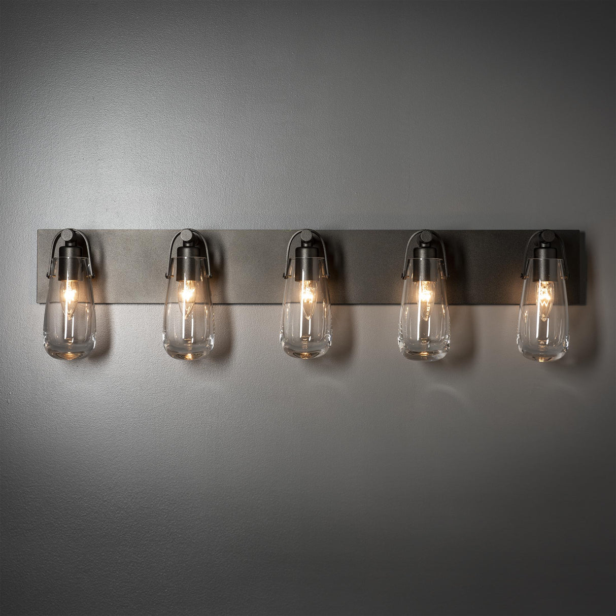 Hubbardton Forge 2022 Oil Rubbed Bronze Clear Glass (ZM) Eos 5-Light Bath Sconce
