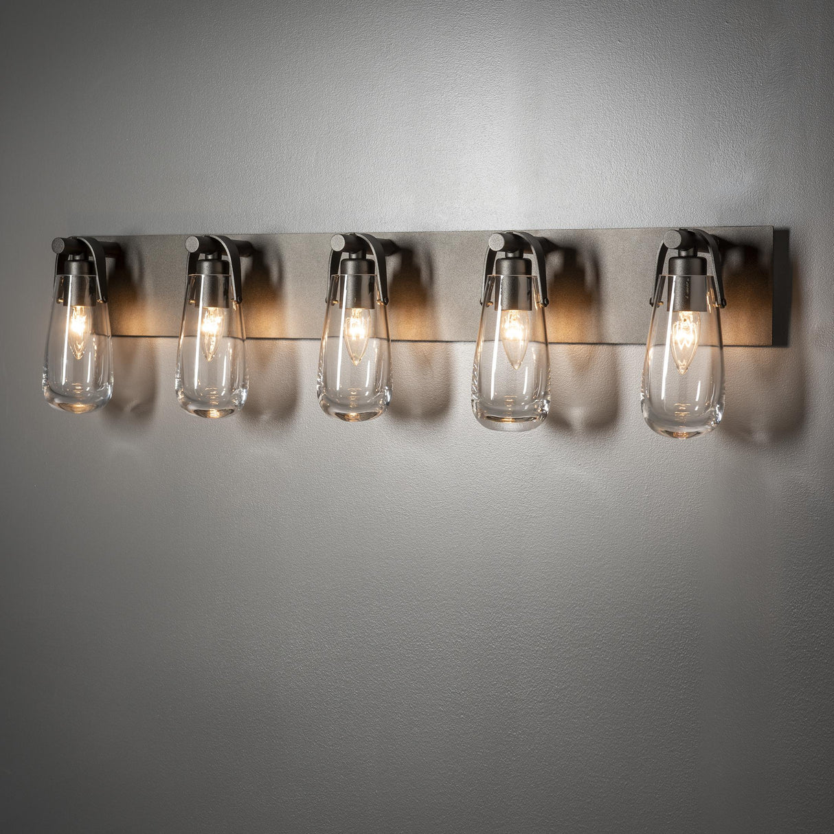 Hubbardton Forge 2022 Oil Rubbed Bronze Clear Glass (ZM) Eos 5-Light Bath Sconce