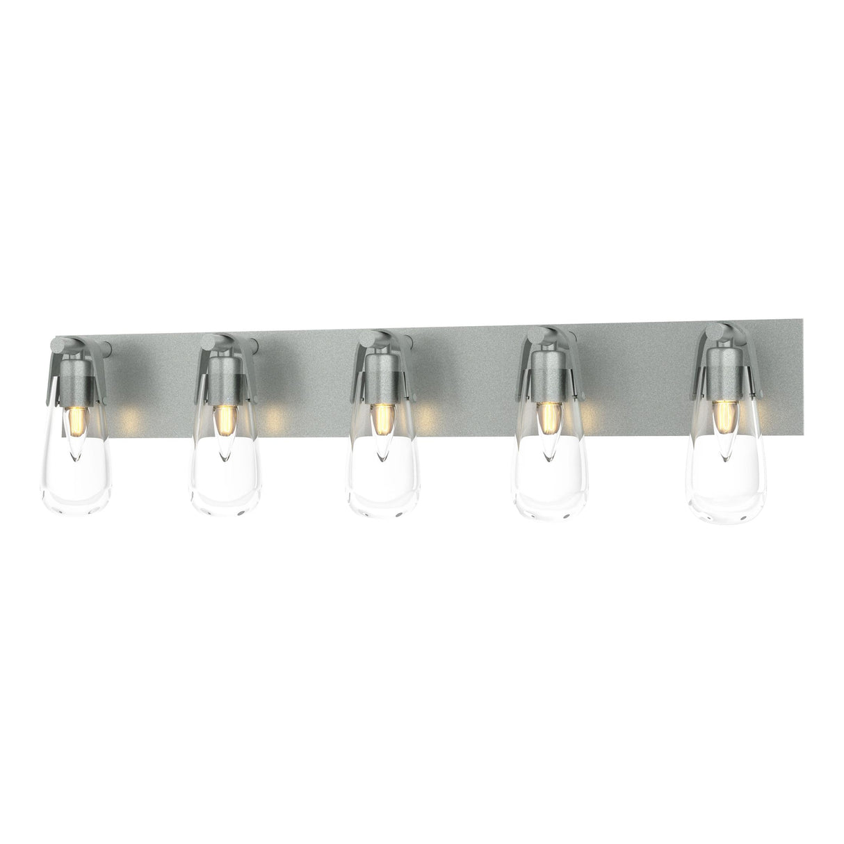 Hubbardton Forge 2022 Vintage Platinum Clear Glass (ZM) Eos 5-Light Bath Sconce