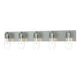 Hubbardton Forge 2022 Vintage Platinum Clear Glass (ZM) Eos 5-Light Bath Sconce
