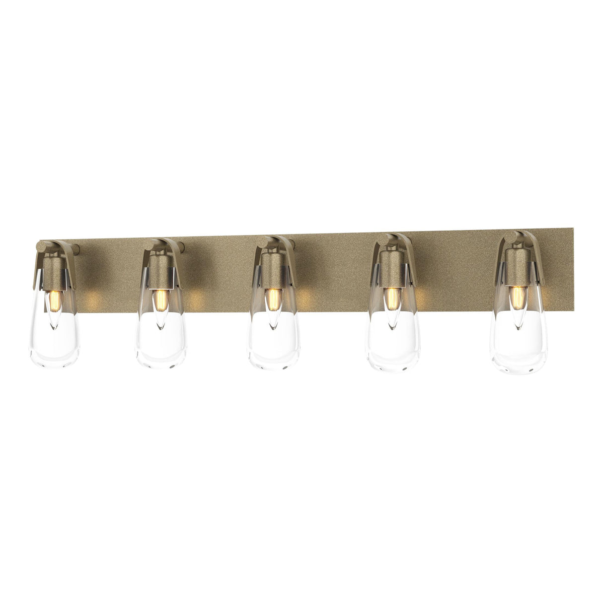 Hubbardton Forge 2022 Soft Gold Clear Glass (ZM) Eos 5-Light Bath Sconce