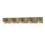 Hubbardton Forge 2022 Soft Gold Clear Glass (ZM) Eos 5-Light Bath Sconce