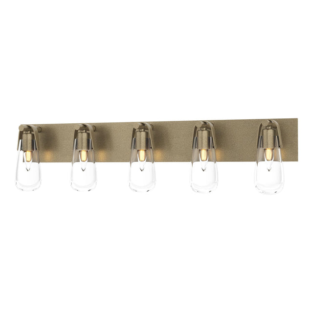 Hubbardton Forge 2022 Soft Gold Clear Glass (ZM) Eos 5-Light Bath Sconce