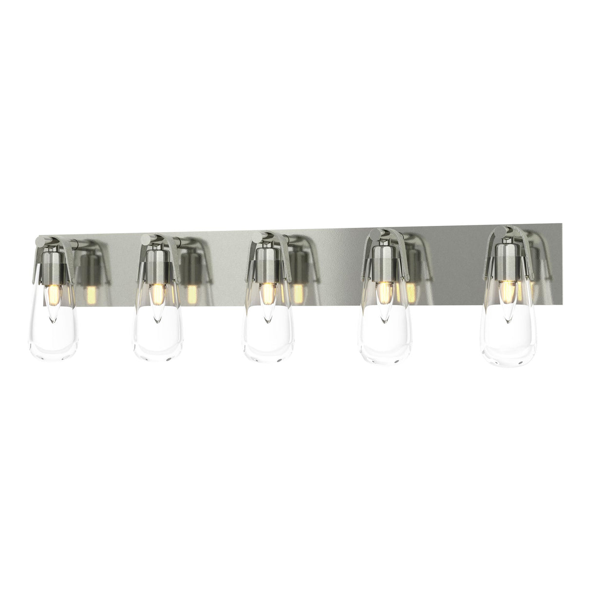 Hubbardton Forge 2022 Sterling Clear Glass (ZM) Eos 5-Light Bath Sconce