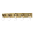 Hubbardton Forge 2022 Modern Brass Clear Glass (ZM) Eos 5-Light Bath Sconce