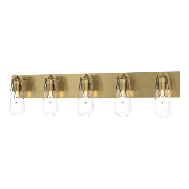 Hubbardton Forge 2022 Modern Brass Clear Glass (ZM) Eos 5-Light Bath Sconce