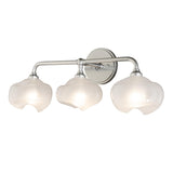 Hubbardton Forge 2022 Sterling Sterling Frosted Glass (FD) Ume 3-Light Curved Arm Bath Sconce