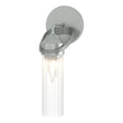 Hubbardton Forge 2022 Vintage Platinum Clear Glass (ZM) Bow 1-Light Bath Sconce