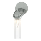 Hubbardton Forge 2022 Vintage Platinum Clear Glass (ZM) Bow 1-Light Bath Sconce