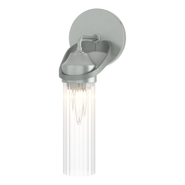 Hubbardton Forge 2022 Vintage Platinum Clear Glass (ZM) Bow 1-Light Bath Sconce