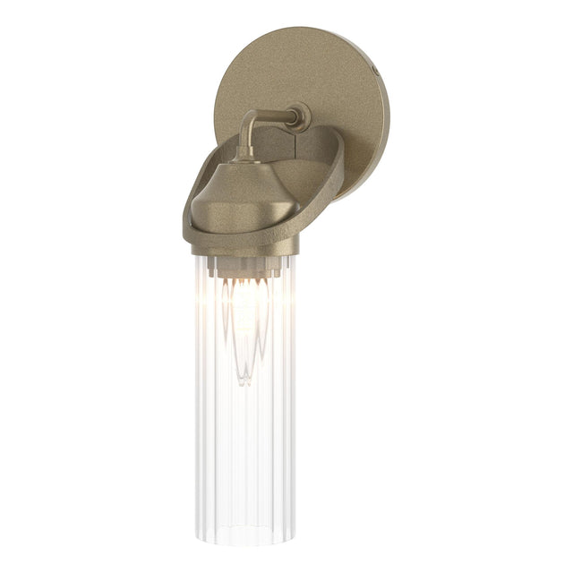Hubbardton Forge 2022 Soft Gold Clear Glass (ZM) Bow 1-Light Bath Sconce