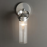 Hubbardton Forge 2022 Sterling Clear Glass (ZM) Bow 1-Light Bath Sconce