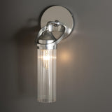 Hubbardton Forge 2022 Sterling Clear Glass (ZM) Bow 1-Light Bath Sconce