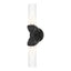 Hubbardton Forge 2022 Black Clear Glass (ZM) Bow 2-Light Bath Sconce