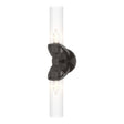 Hubbardton Forge 2022 Oil Rubbed Bronze Clear Glass (ZM) Bow 2-Light Bath Sconce