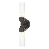 Hubbardton Forge 2022 Oil Rubbed Bronze Clear Glass (ZM) Bow 2-Light Bath Sconce