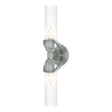 Hubbardton Forge 2022 Vintage Platinum Clear Glass (ZM) Bow 2-Light Bath Sconce
