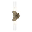 Hubbardton Forge 2022 Soft Gold Clear Glass (ZM) Bow 2-Light Bath Sconce