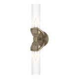 Hubbardton Forge 2022 Soft Gold Clear Glass (ZM) Bow 2-Light Bath Sconce