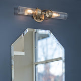 Hubbardton Forge 2022 Soft Gold Clear Glass (ZM) Bow 2-Light Bath Sconce