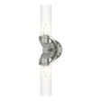 Hubbardton Forge 2022 Sterling Clear Glass (ZM) Bow 2-Light Bath Sconce