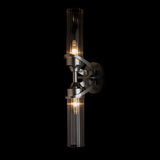 Hubbardton Forge 2022 Sterling Clear Glass (ZM) Bow 2-Light Bath Sconce