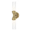 Hubbardton Forge 2022 Modern Brass Clear Glass (ZM) Bow 2-Light Bath Sconce