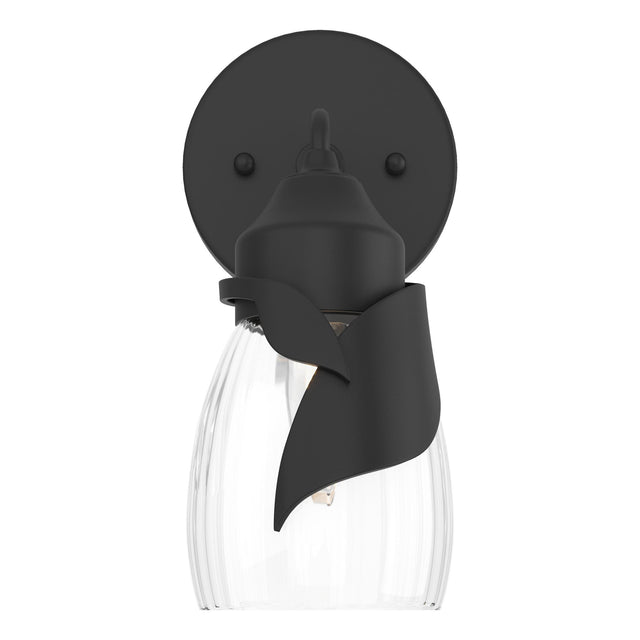 Hubbardton Forge 2022 Black Water Glass (LL) Lapas 1-Light Bath Sconce