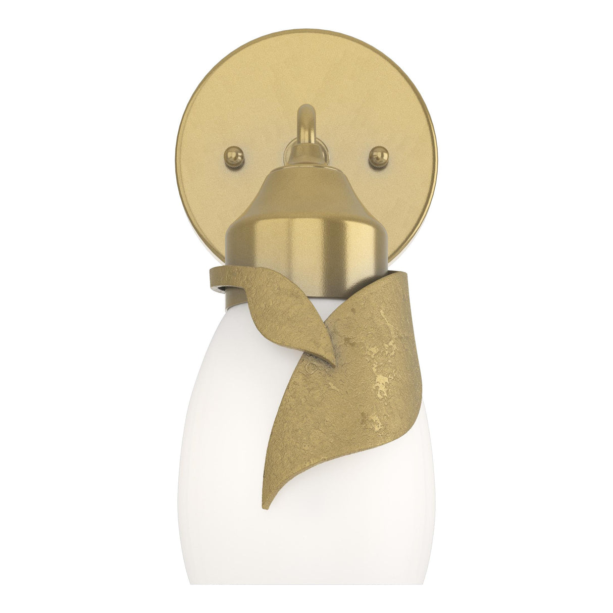 Hubbardton Forge 2022 Modern Brass Opal Glass (GG) Lapas 1-Light Bath Sconce