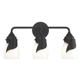 Hubbardton Forge 2022 Black Opal Glass (GG) Lapas 3-Light Bath Sconce